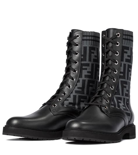 fendi rockoko boots black|Fendi combat boots.